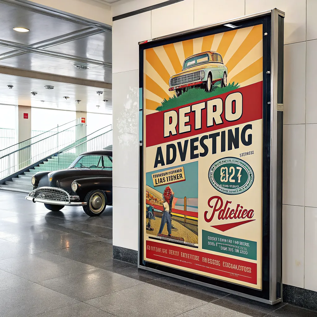 Retro advertising art poster design preview